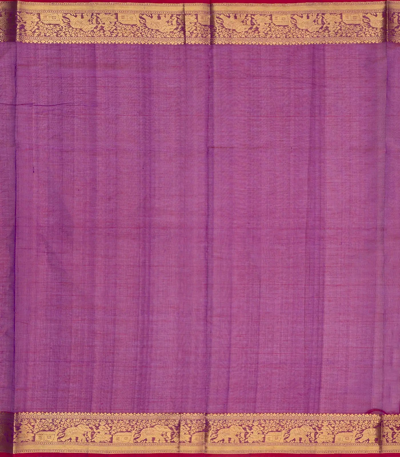 Purple Handloom Silk Cotton Saree With Kamalam Zari Buttas