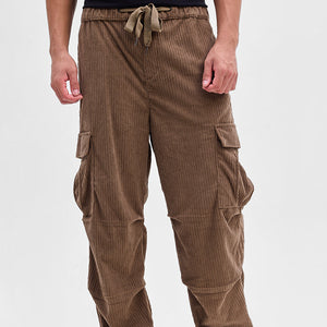 Brown Corduroy Baggy Fit Cargo