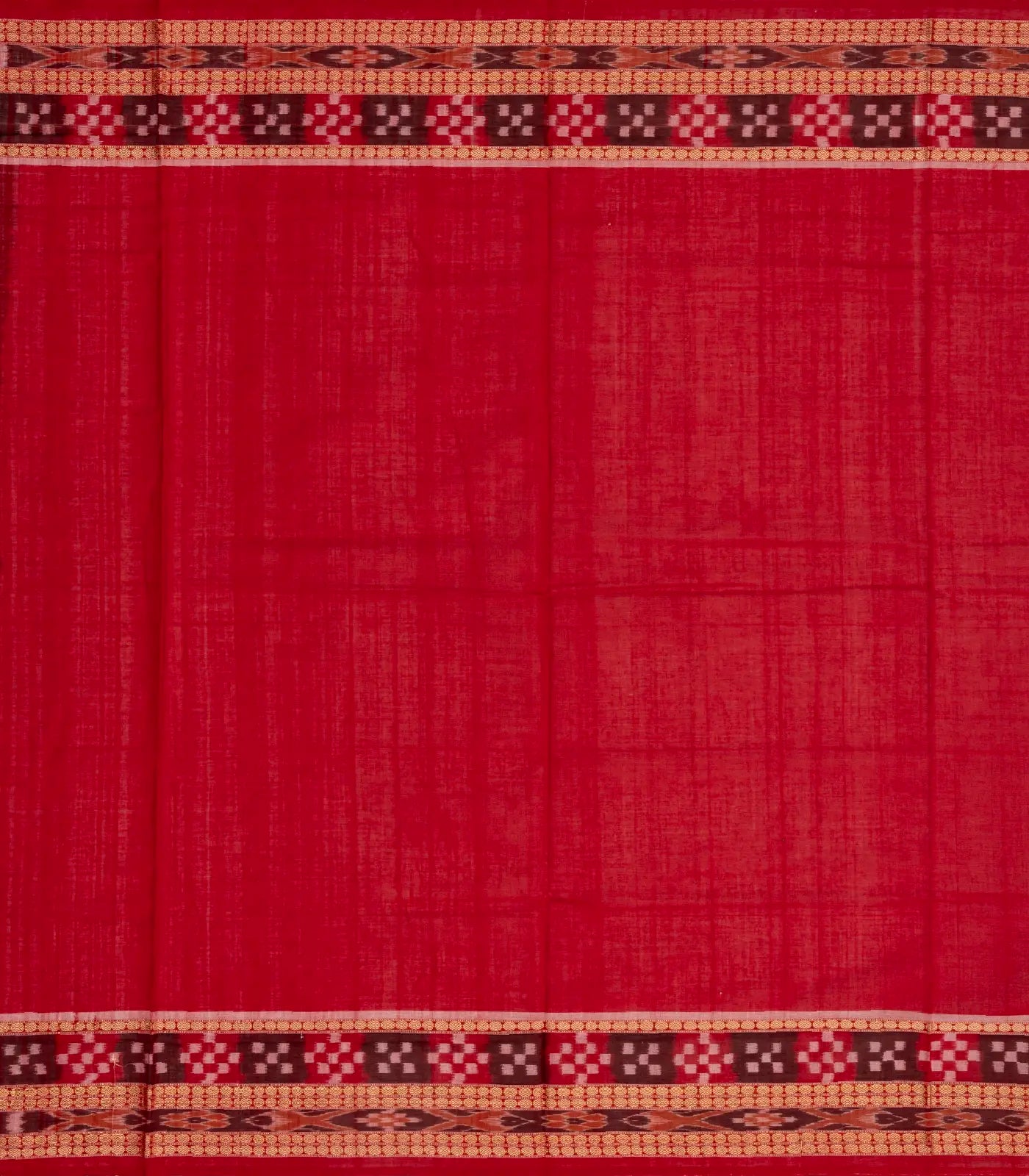 Taupe Handloom Orissa Cotton Saree With Button Buttas