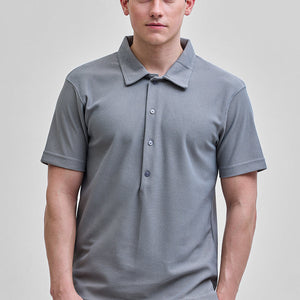 Light Grey Textured Polo T-Shirt