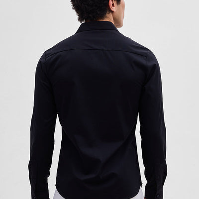 Black Slim Fit Stretch Shirt