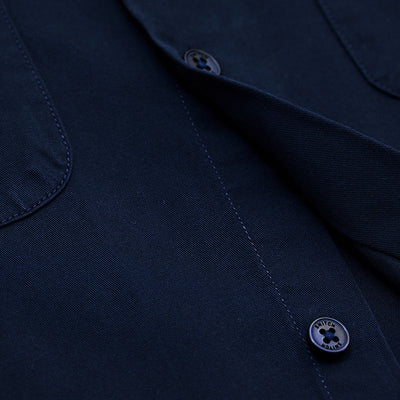 Navy Solid Double Pocket Overshirt