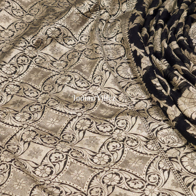 Black Rangkaat Banarasi Khaddi Georgette Saree