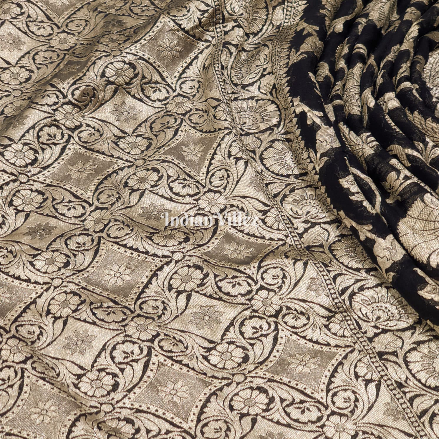 Black Rangkaat Banarasi Khaddi Georgette Saree