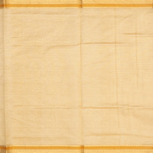 Cream Handloom Silk Cotton Saree With Checks & Gandaberunda Motifs