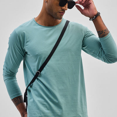 Turquoise Stretch Full Sleeve T-Shirt