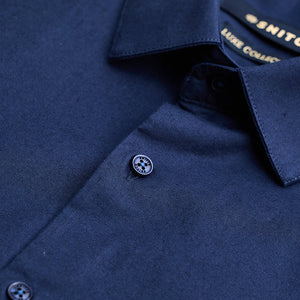 Dark Blue Stretchable Slim Fit Shirt
