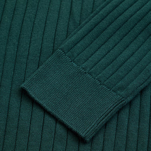 Dark Green Textured Polo T-Shirt