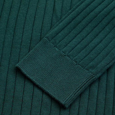 Dark Green Textured Polo T-Shirt