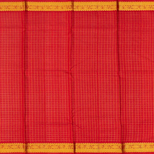 Cream Handloom Kanchipuram Korvai Silk Saree With Crimson Border