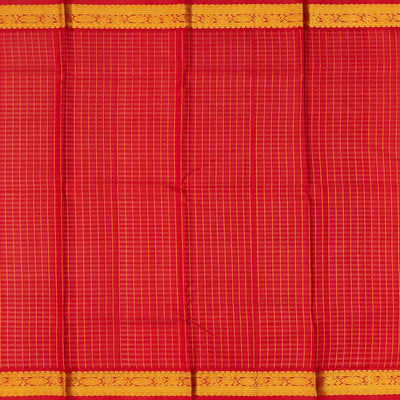 Cream Handloom Kanchipuram Korvai Silk Saree With Crimson Border