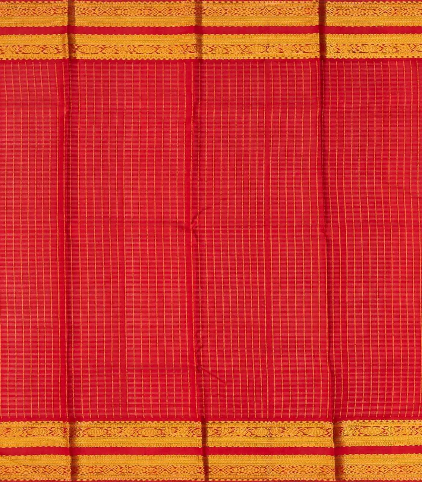 Cream Handloom Kanchipuram Korvai Silk Saree With Crimson Border