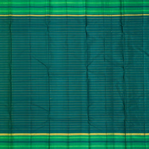 Grey Handloom Korvai Kanchipuram Silk Saree With Checks