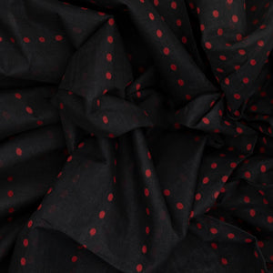 Black Handloom Bengal Cotton Saree With Dotted Motifs