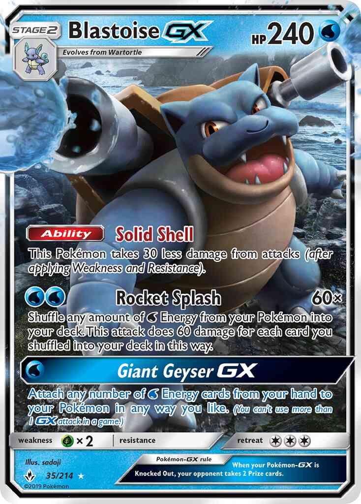 Blastoise-GX - 35/214 - Rare Holo GX [sm10-35] [Ultra]