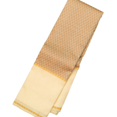 Taupe Handloom Kanchipuram Payadi Silk Saree With Cream Border