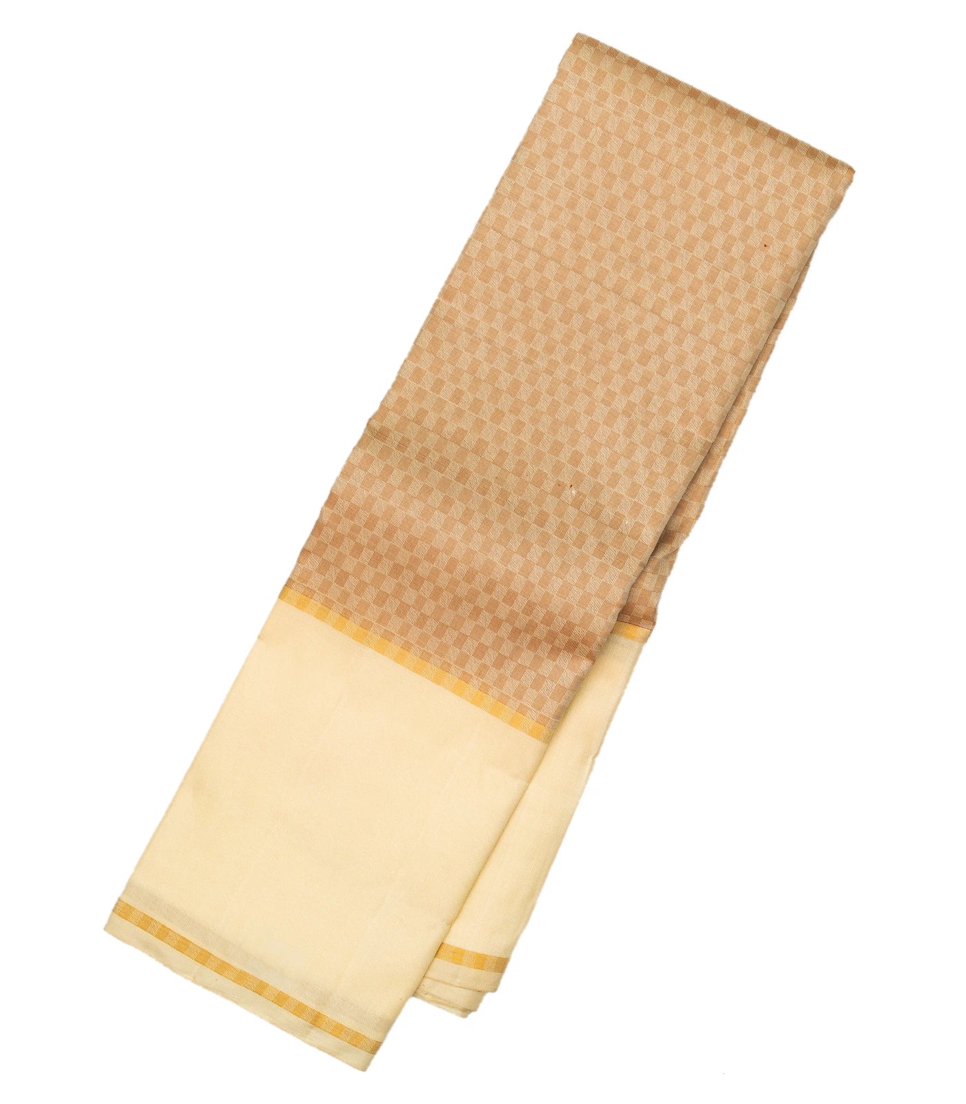 Taupe Handloom Kanchipuram Payadi Silk Saree With Cream Border