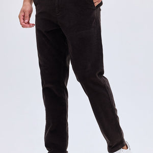 Dark Brown Corduroy Slim Fit Trousers
