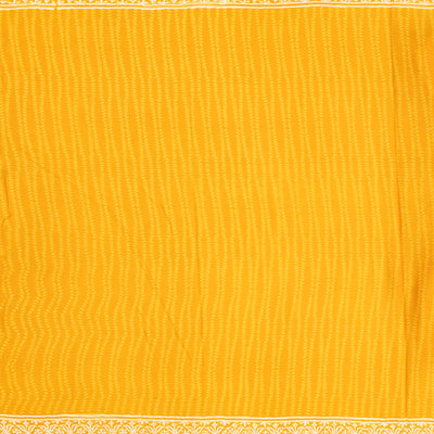 Mango Yellow Woven Jaipur Cotton Saree Printed With White Floral Motifs