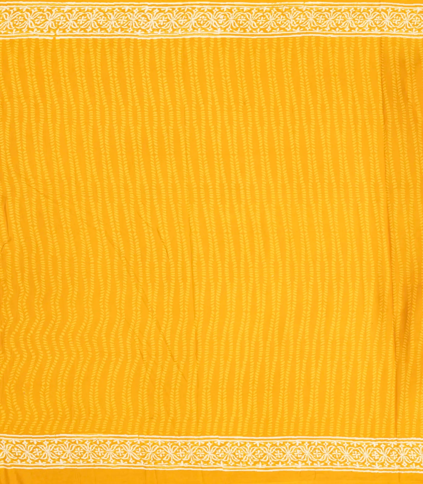 Mango Yellow Woven Jaipur Cotton Saree Printed With White Floral Motifs