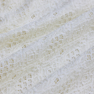 White Self-Design Crochet Shirt