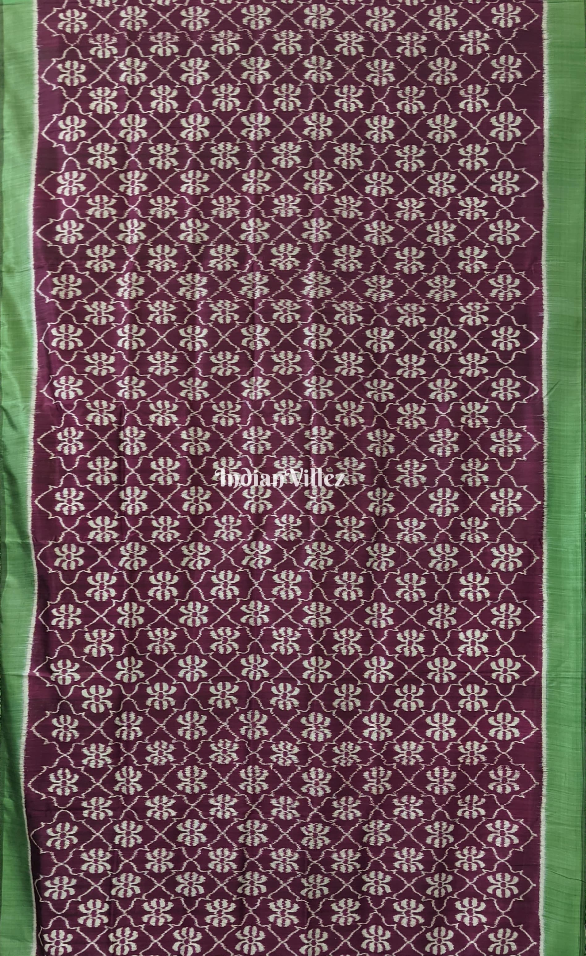 Coffee Forest Green Odisha Ikat Contemporary Silk Saree