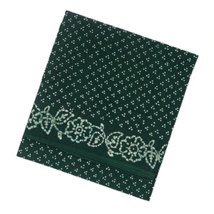 Bottle Green Sungudi Cotton Saree With Tie & Dye Floral Motifs