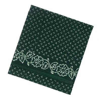 Bottle Green Sungudi Cotton Saree With Tie & Dye Floral Motifs