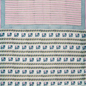 Pink Woven Jaipur Cotton Saree Printed With Stripes