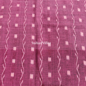 Onion Pink Tipa Design Sambalpuri Odisha Ikat Cotton Fabric