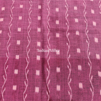Onion Pink Tipa Design Sambalpuri Odisha Ikat Cotton Fabric
