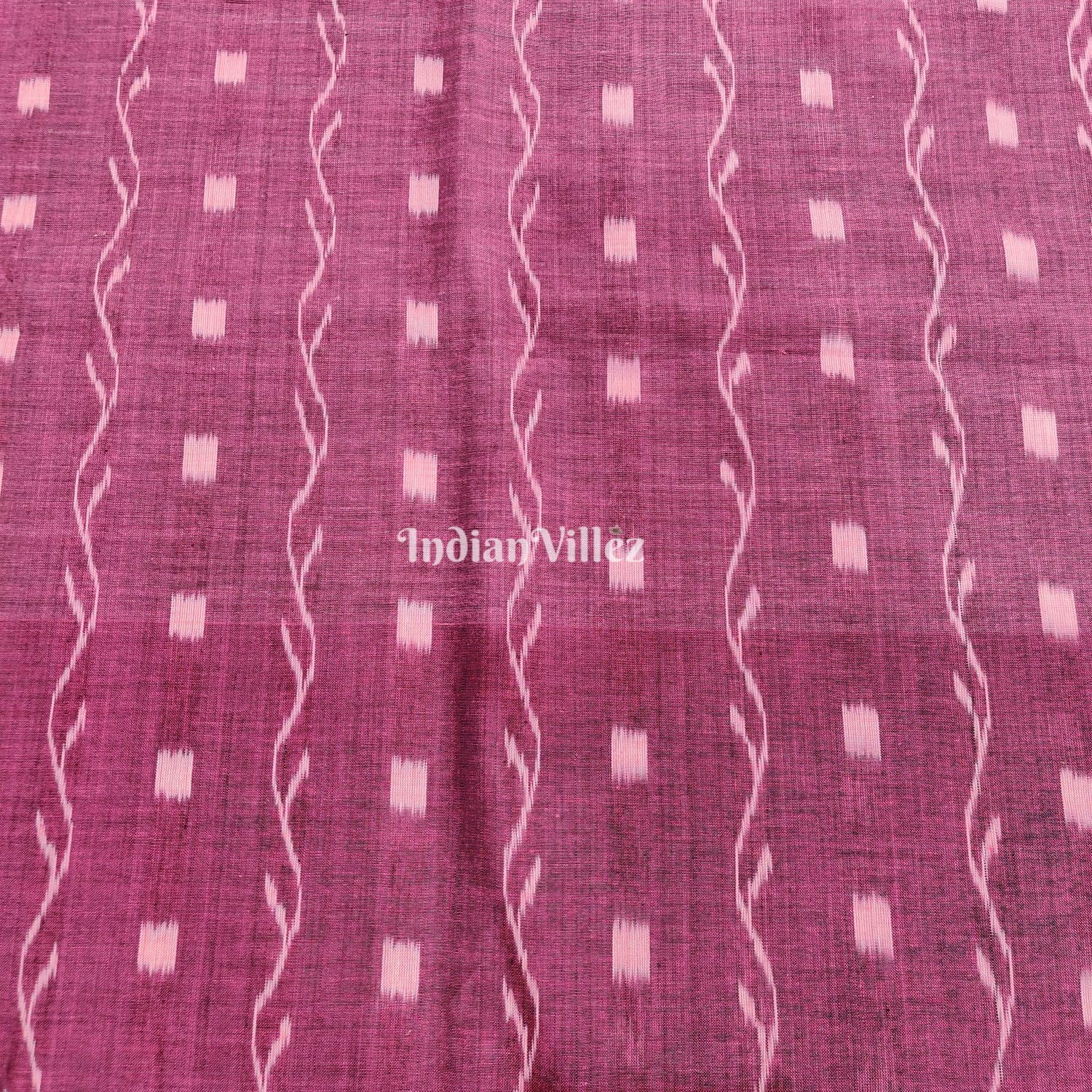 Onion Pink Tipa Design Sambalpuri Odisha Ikat Cotton Fabric