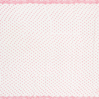 Pink Woven Jaipur Cotton Saree Printed With White Floral Motifs