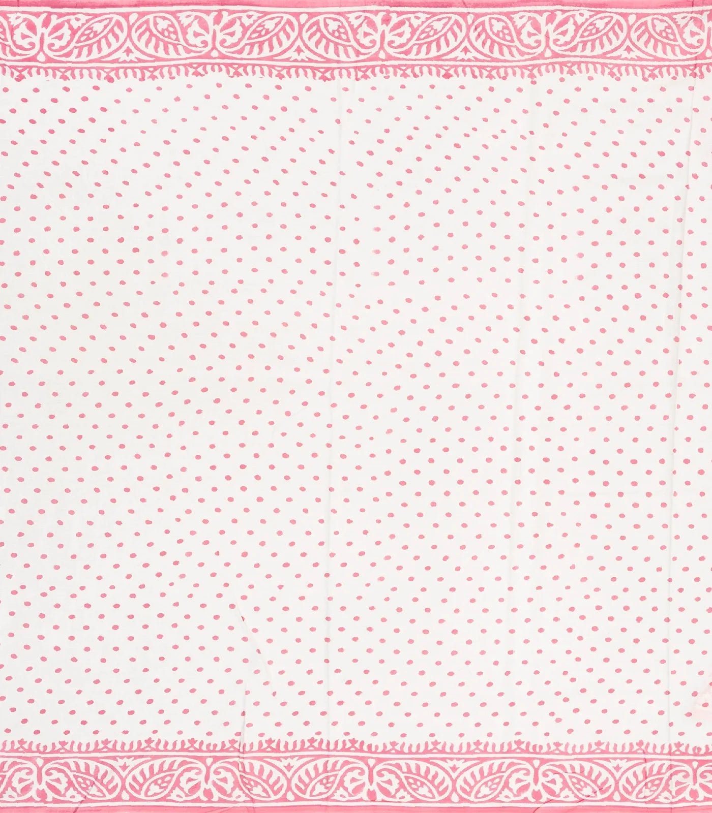 Pink Woven Jaipur Cotton Saree Printed With White Floral Motifs