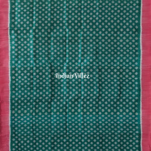 Green Pink Contemporary Odisha Ikat Silk Saree