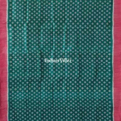 Green Pink Contemporary Odisha Ikat Silk Saree