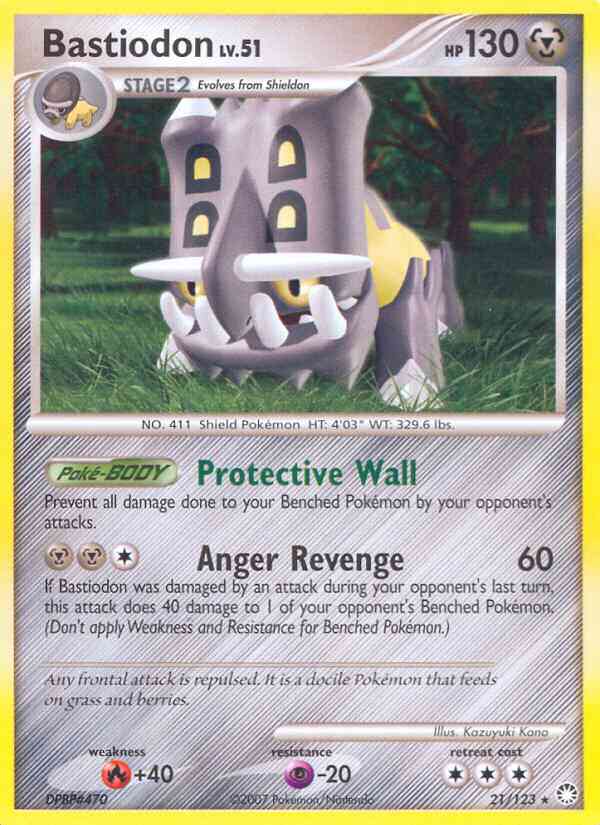 Bastiodon - 21/123 - Rare [dp2-21] [Non-Holo]