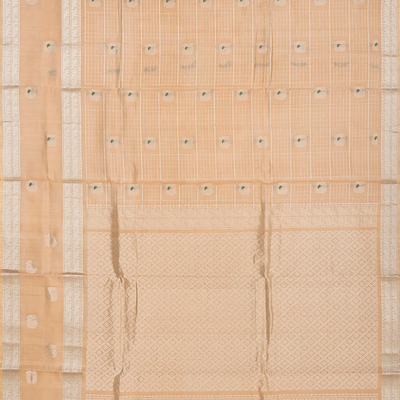 Peach Handloom Chirala Soft Silk Saree With Annam Motifs-Peach