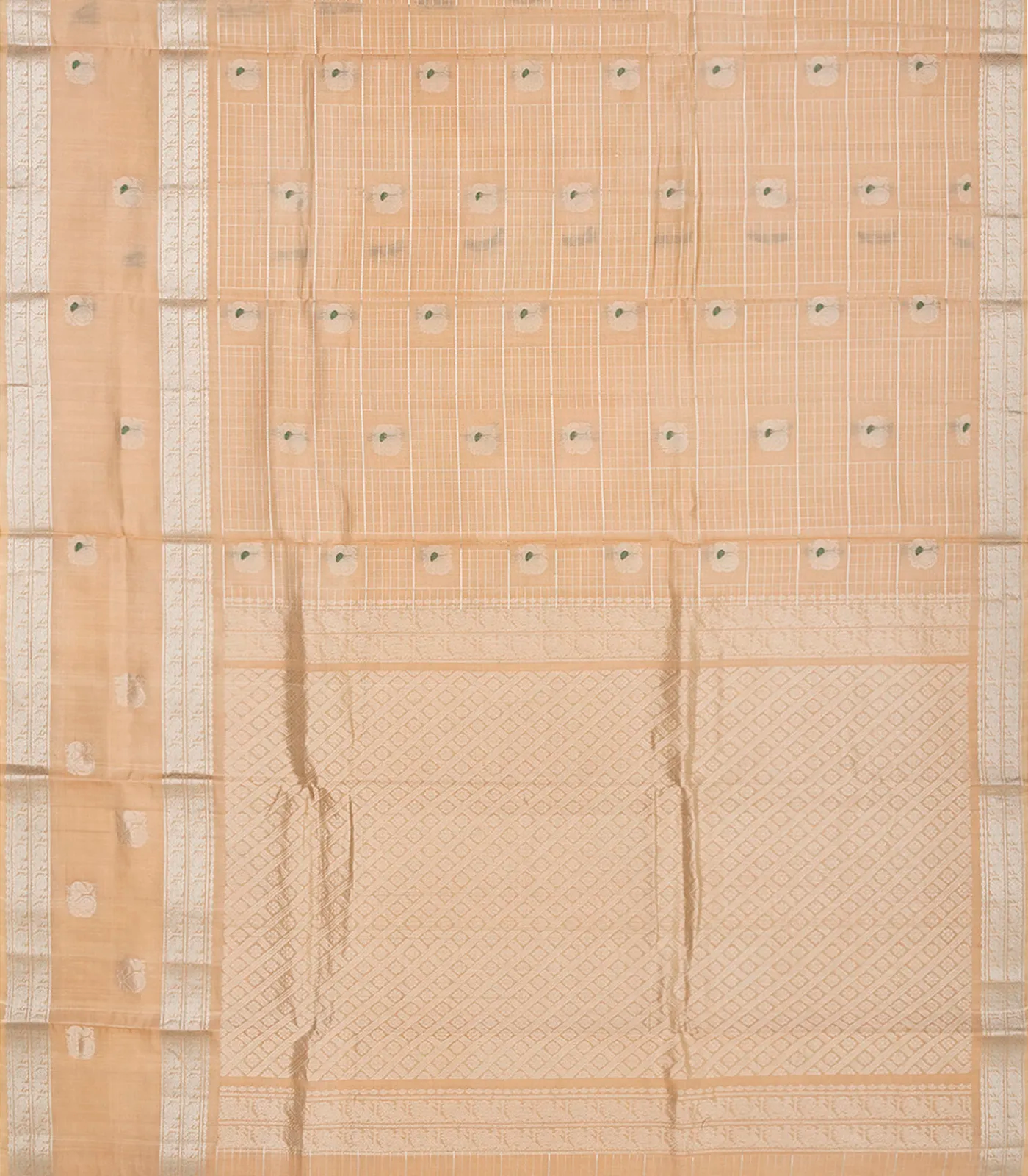 Peach Handloom Chirala Soft Silk Saree With Annam Motifs-Peach