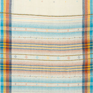 Off White Handloom Bhujodi Cotton Saree With Cross Buttas