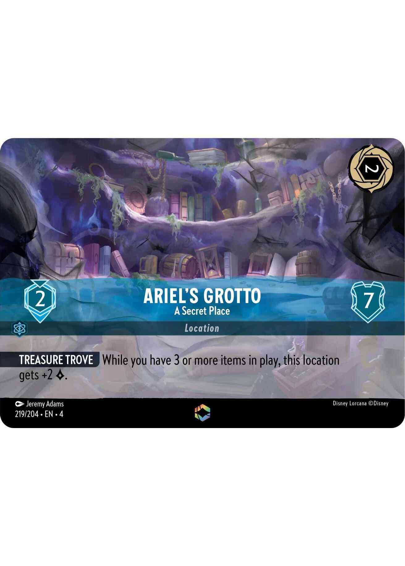 Ariel's Grotto - A Secret Place (Enchanted) - 219/204 [Ursula's Return] [Holofoil]