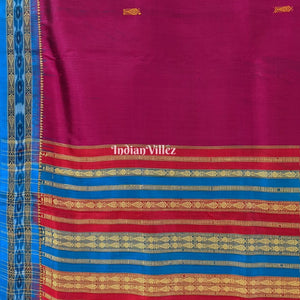 Wine Fish Butta Design Odisha Ikat Khandua Silk Saree