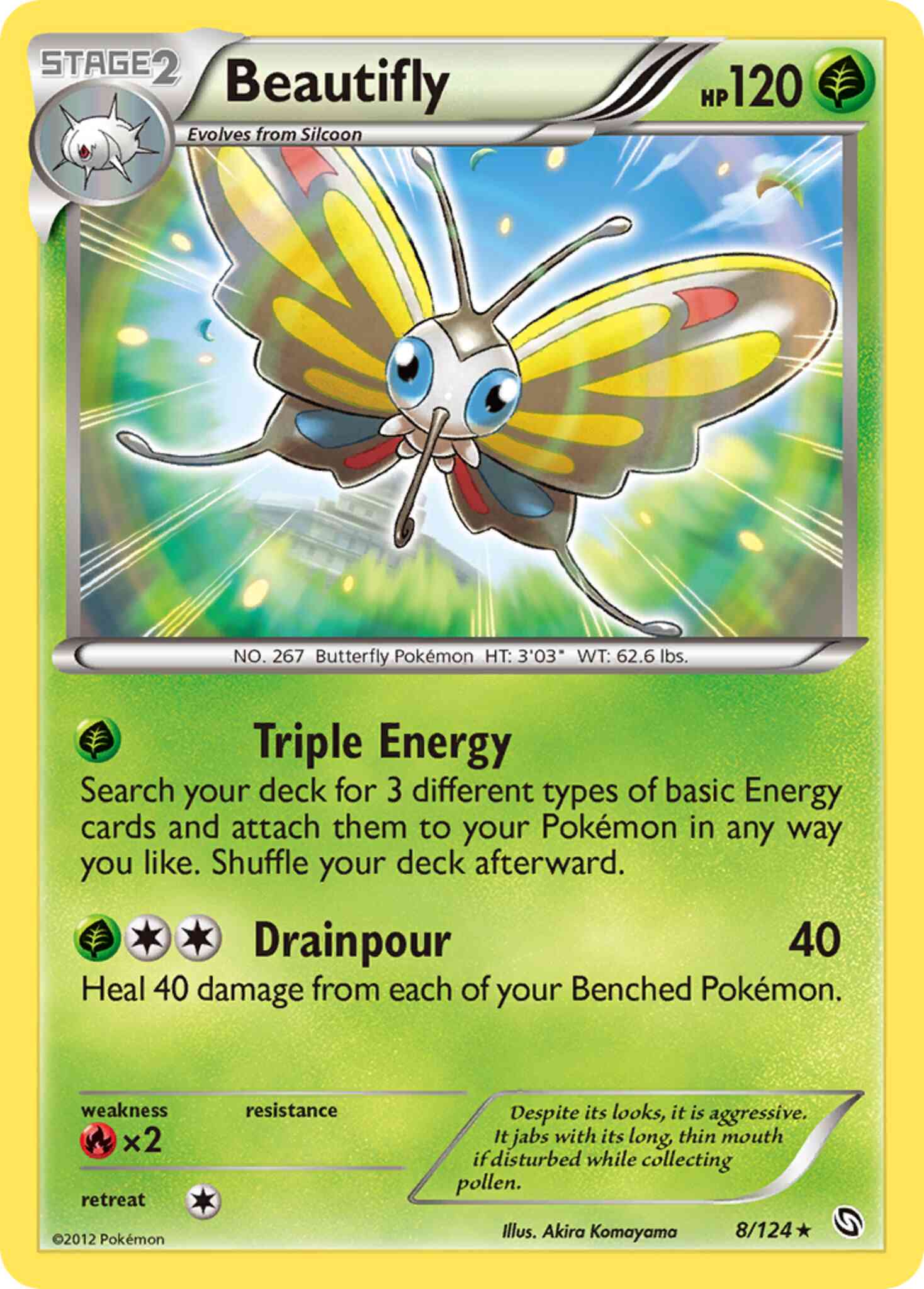 Beautifly - 8/124 - Rare [bw6-8] [Reverse Holo]