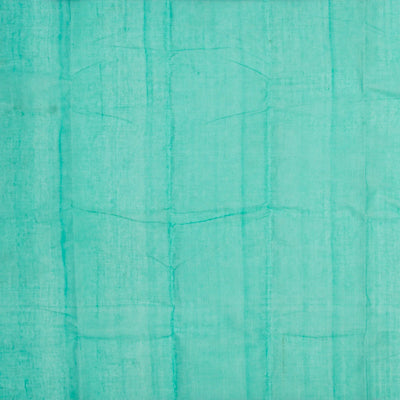 Aquamarine Bengal Cotton Saree With Dotted Stripes