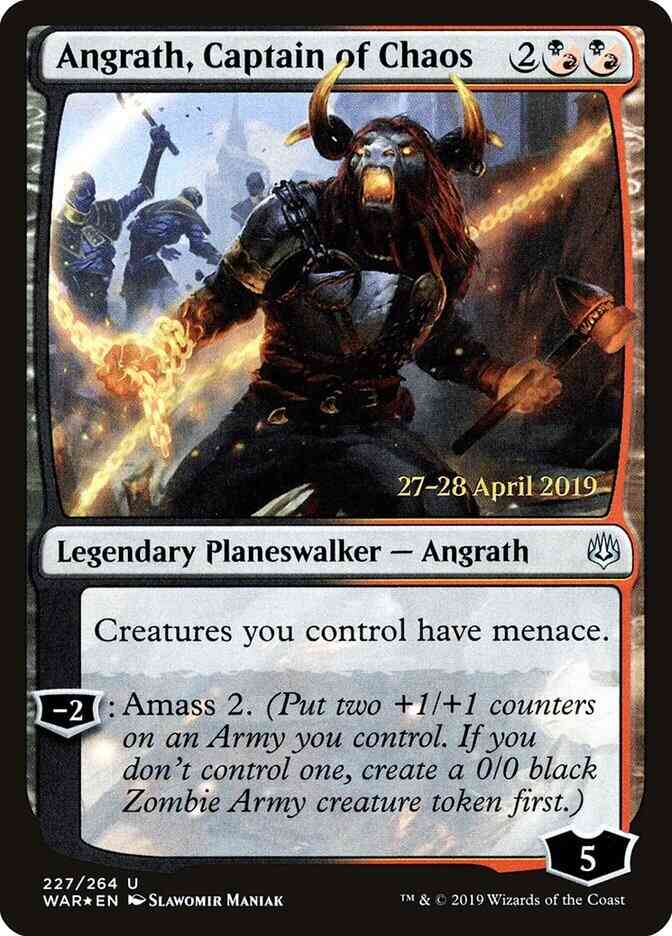 Angrath, Captain of Chaos [Prerelease] [227s] [War of the Spark Promos] [Foil]