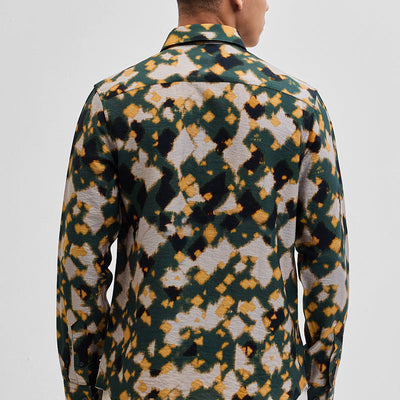 Dark Green Textured Abstract Shirt