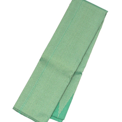 Shadow Green Handloom Kanchipuram Silk Saree With Zari Stripes