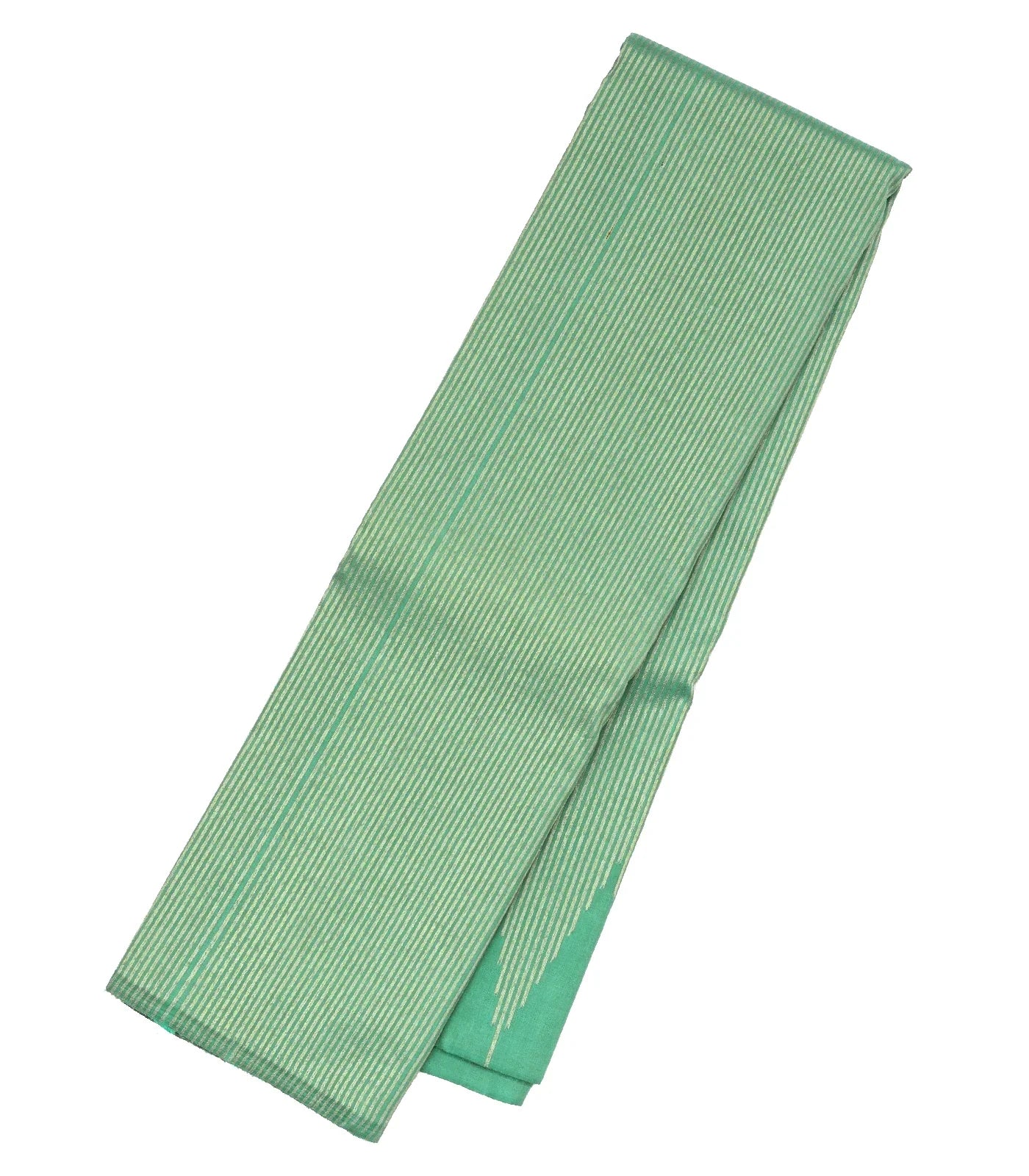 Shadow Green Handloom Kanchipuram Silk Saree With Zari Stripes