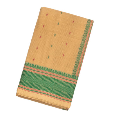 Cream Handloom Kanchi Cotton Saree With Mango Motifs