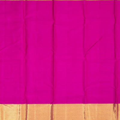 Hot Pink Handloom Kanchipuram Silk Saree With Gandaberunda Motifs